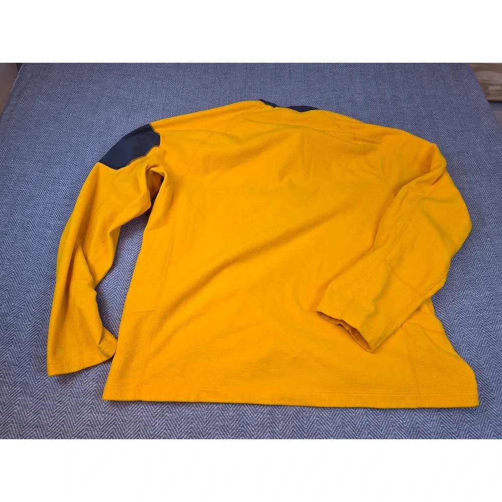 The North Face FlashDry Quarter Zip Fleece Pullover XL Yellow Mens Sleeve Pocket
